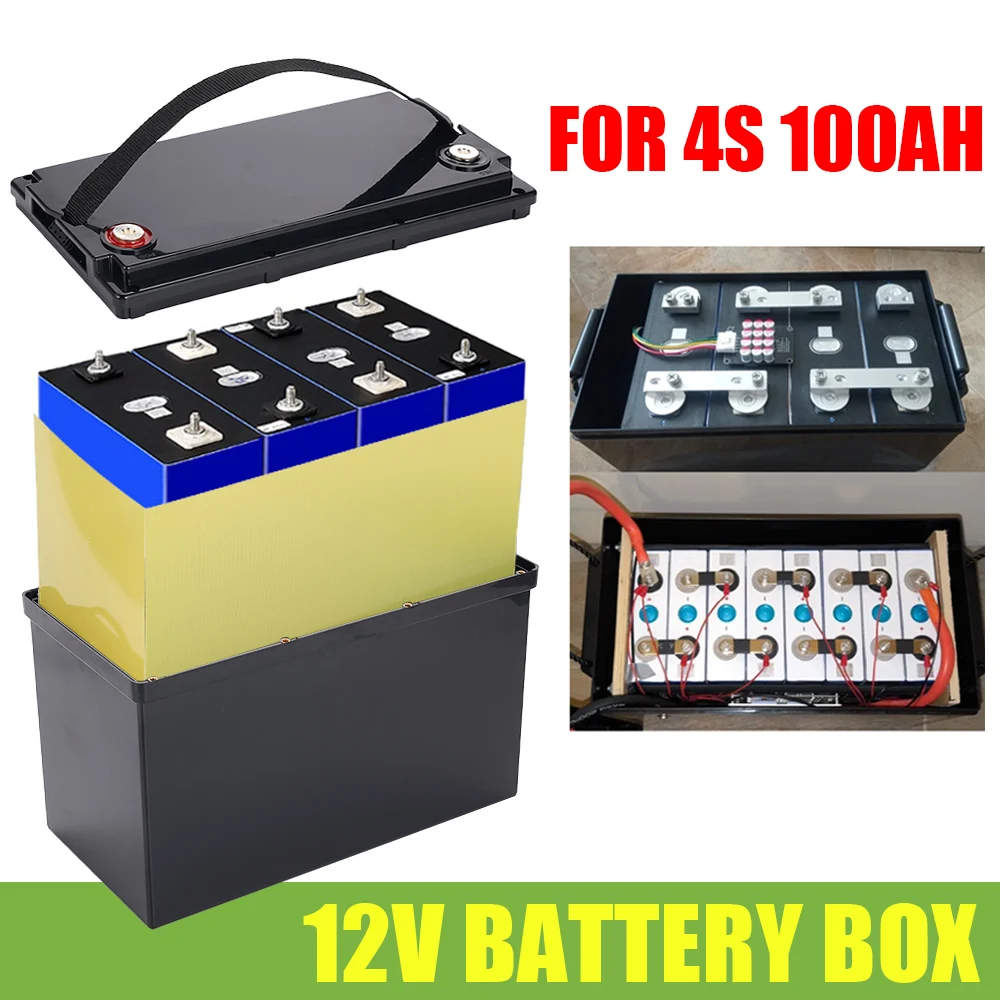 

12V Battery Case DIY Portable Battery Box For 4S 100AH lithium battery case with hand-held rope ABS material battery box