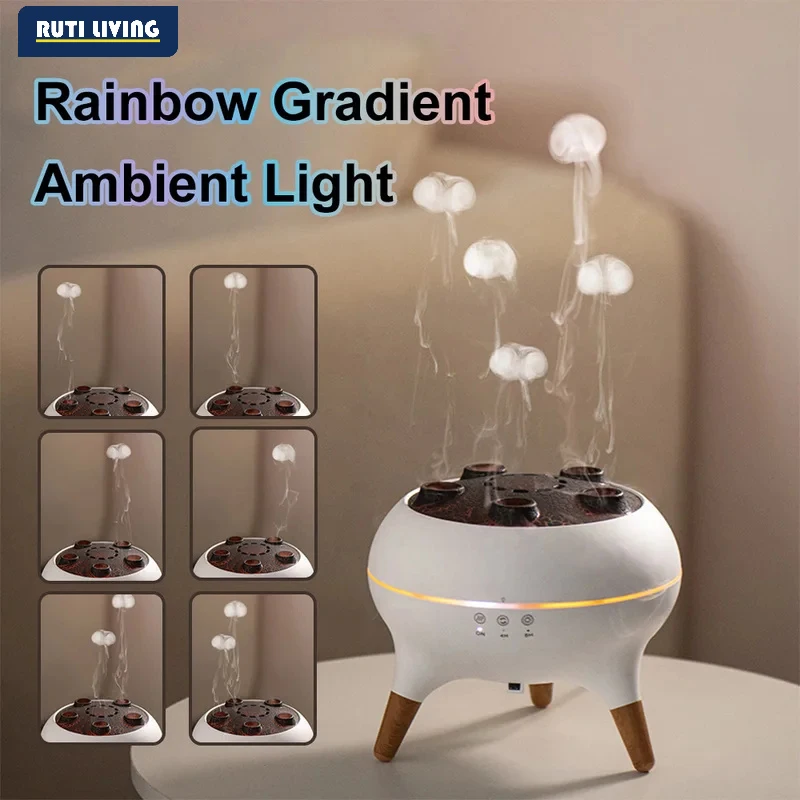 RUTI NEW Aromatherapy Essential Oil Diffuser Wood Grain Remote Control Ultrasonic Air Humidifier Cool with 7 Color LED Lights