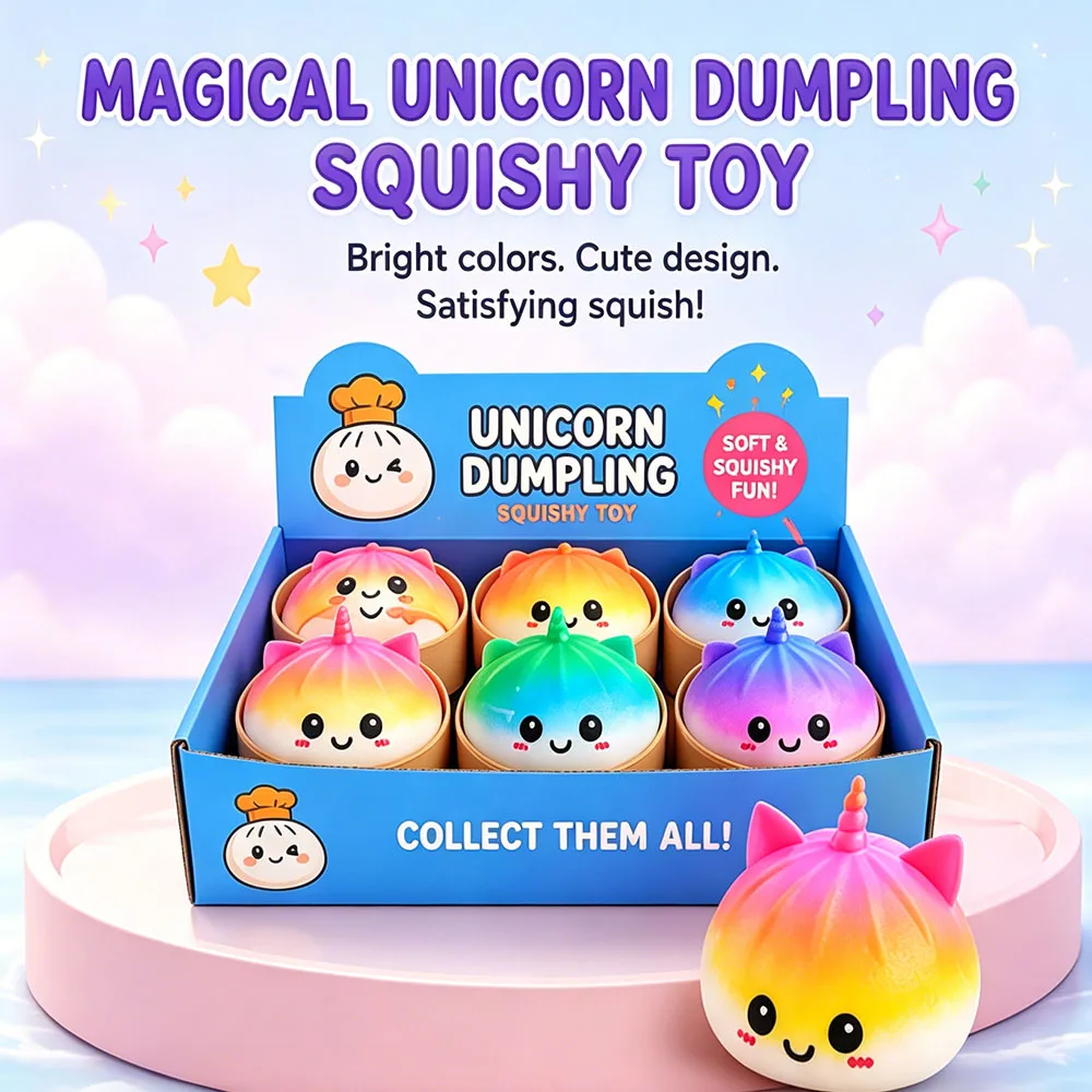 Jumbo Unicorn Bao Bun Squishy Toy Slow Rising Squeeze Fidget Sensory Stress Relief Simulation Fake Food Office Desk Gadget
