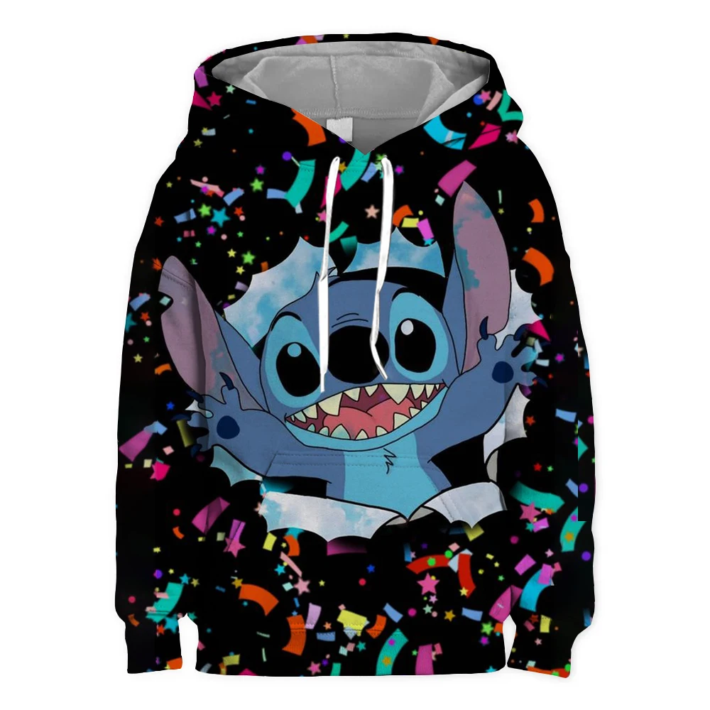 Kawaii Funny Stitch Hoodie Children Cartoon Clothes Kid Girl Boy Lilo and Stitch Sweatshirt Manga Hoody Baby Casual Top