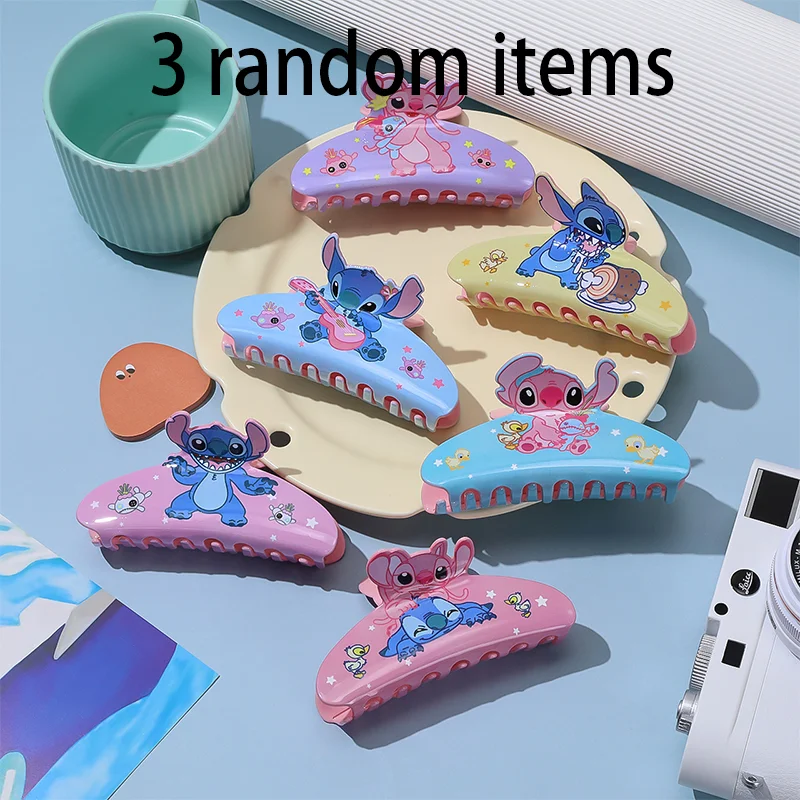 3 pinzas en forma de garra para el pelo coloridas de la serie Stevie de Disney al azar, accesorios decorativos prácticos para el cabello de estilo diario
