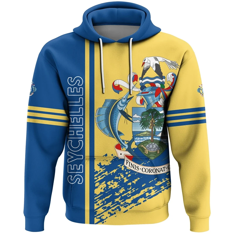 Africa Seychelles Map Flag 3D Printed Hoodies For Men Clothes Patriotic Tracksuit National Emblem Graphic Sweatshirts Male Tops