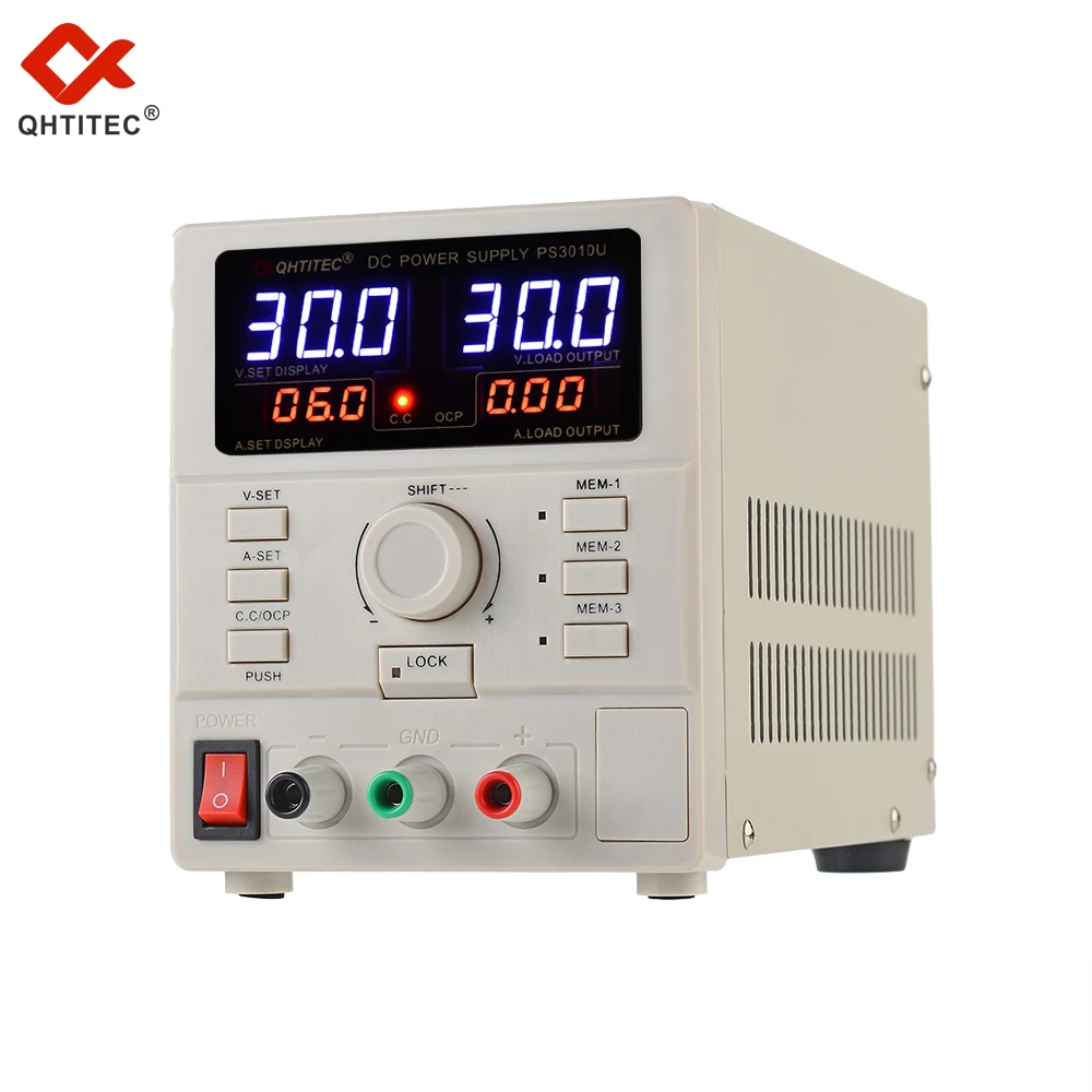 QHTITEC-fuente de alimentación de voltaje estable de 300W CC, placa de circuito ajustable Digital de alta precisión, mantenimiento AC110V/220V PS3010U