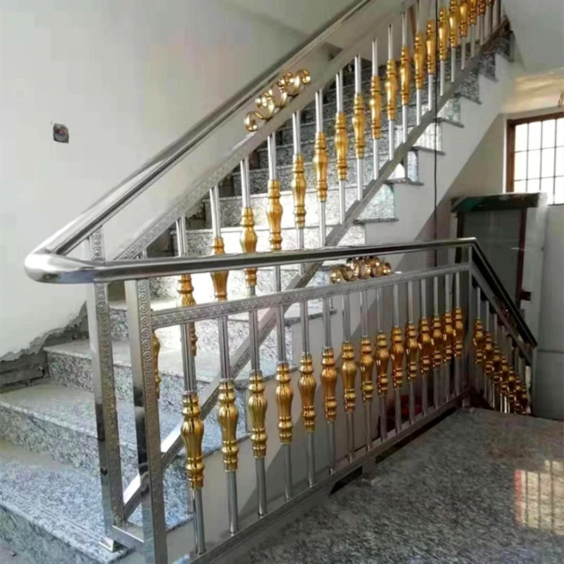 Stainless steel balustrade isolation column stair guardrail using stainless steel pipe with a flower stainless steel pipe