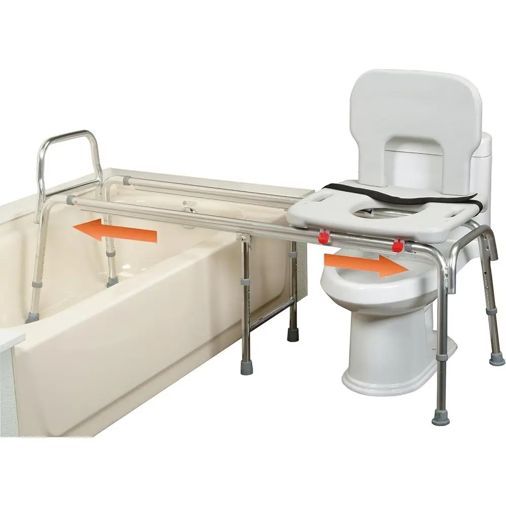 

Toilet-to-Tub Transer Bench with Cut Out Seat, /HSA Eligible Sliding Shower Chair or Elderly and Disabled, Height Adjustable Sho