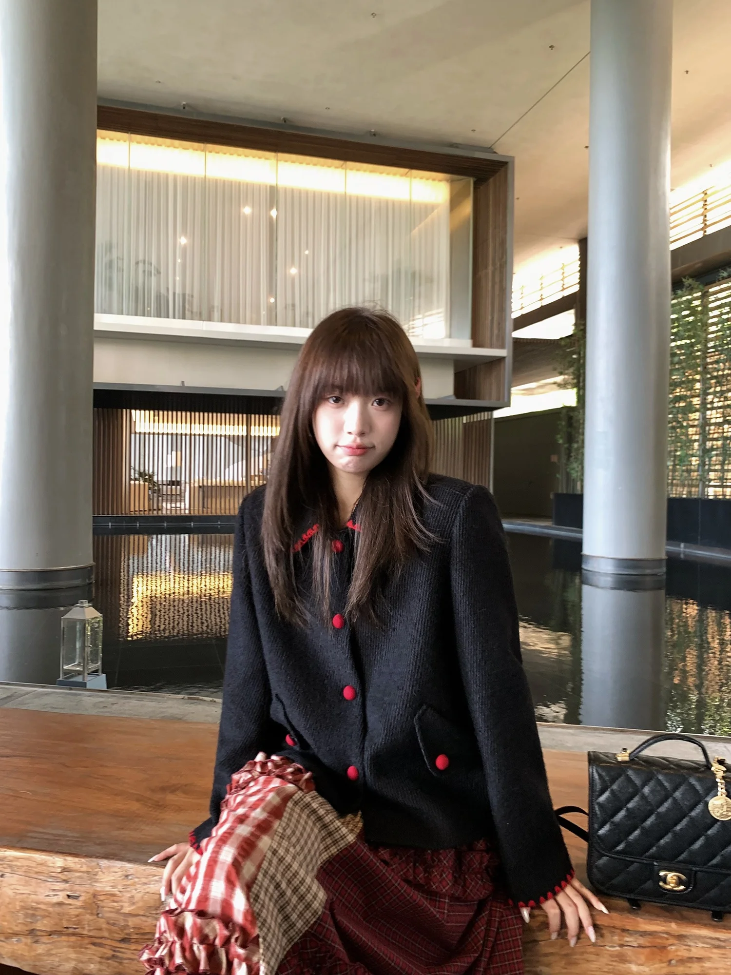 

Cleanfit Sle квадратный воротник, шерстяная смесь, контрастная цветная строчка, клюв, вышивка, женская одежда, свободный крой, длинный све, обычный...