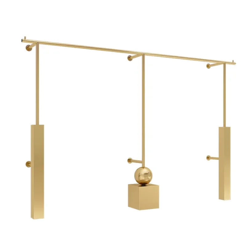 

AdvancedClothing Store Display Rack Gold Women's Clothing Hanging Clothes Rack On The Wall Children's Clothing Store Wall-mounte