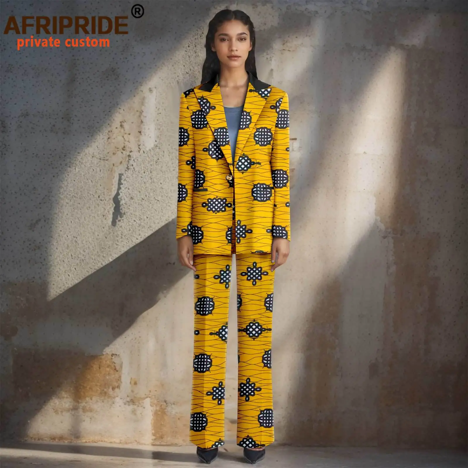 

African Suits for Women Single Breasted Blazer and Pants 2 Piece Set Print Outfits Traditional Clothing Ankara Attire 2426036