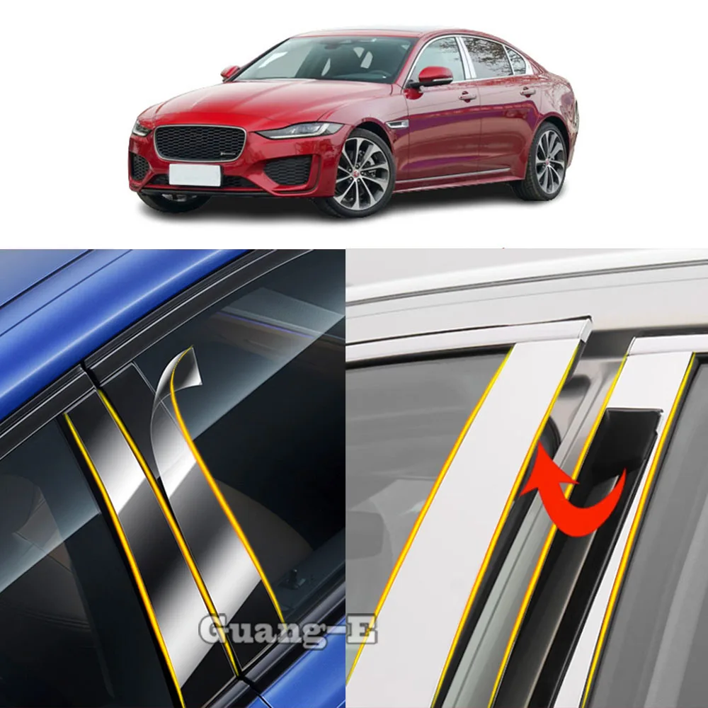 

Car TPU/Glossy Mirror Pillar Post Cover Stickers Accessories For Jaguar XE XEL 2015 2016 2017 2018 2019 2020 2021 2022 2023