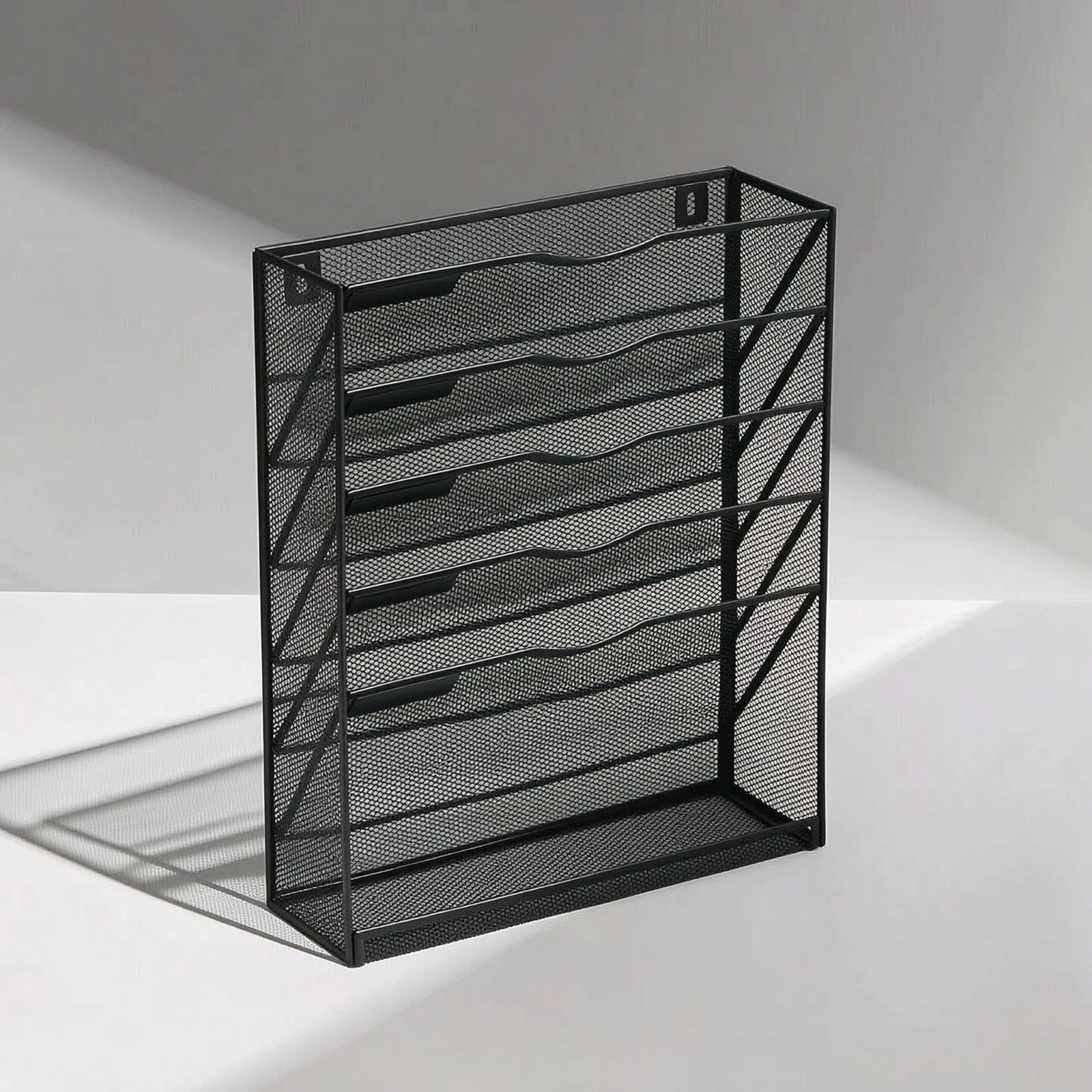 Porte-fichiers en maille avec étagère inférieure, organisateur de documents peu encombrant, style industriel, facile à installer
