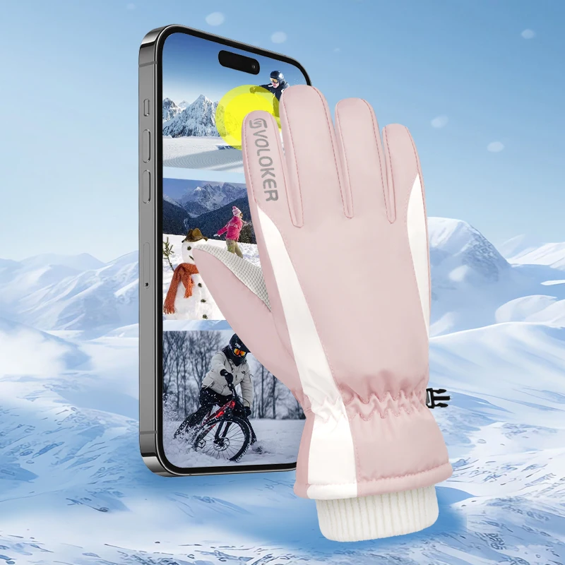 

Ski gloves for women in winter, with insulation and fleece, windproof and anti slip, suitable for outdoor sports cycling