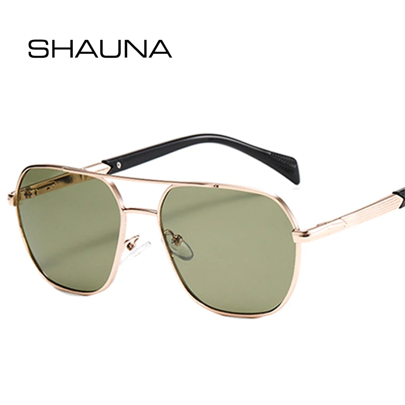 SHAUNA Retro Double Bridges Square Women Sunglasses Fashion Gradient Shades UV400 Men Outdoor Sun Glasses