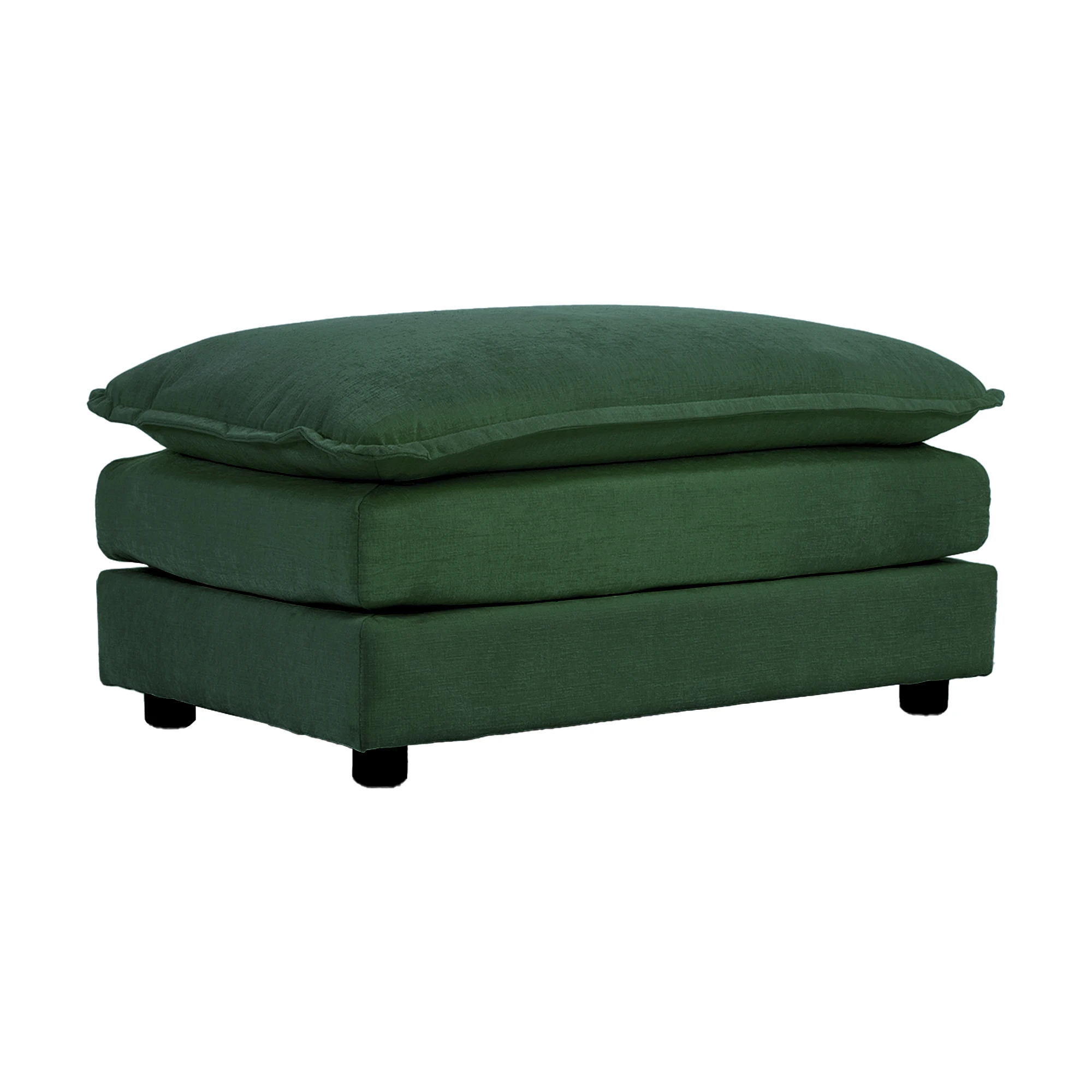 

# Modern Eco-Friendly Chenille Fabric Ottomans Footrest For 1 Seater Sofas Green