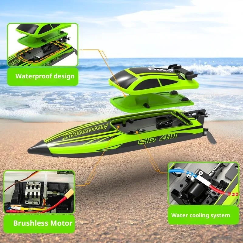Orlans Rc المهنية عالية السرعة فرش السيارات التحكم عن بعد السفينة Arrobolt Sr40 نموذج المياه المبردة الكهربائية قارب سريع