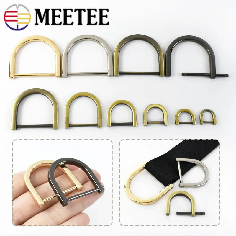 5Pcs 10-38mm Metal D Ring Buckle Detachable Screw Rings Bag Strap Belt Hanger Hook DIY Keyring Connector Clasp Accessories