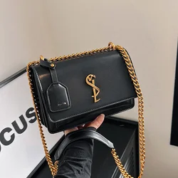 High-end Women's Bag 2024 New Popular French Chain Shoulder Bag Internet Celebrity Crossbody Small Square Bag