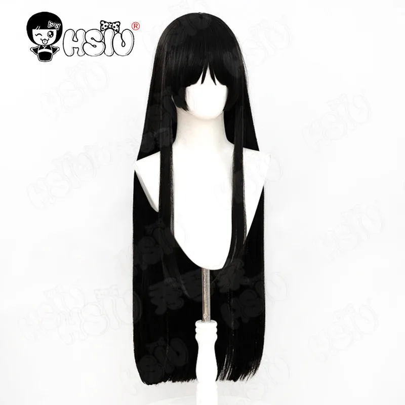 Akiyama Mio Cosplay Wig HSIU 80cm Black Long hair Heat Resistant Synthetic Wig+Wig cap Anime K-ON！Akiyama Mio Cosplay Wig