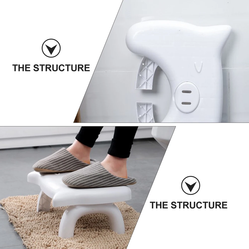 Thickened Foldable Toilet Bathroom Footstool for Kids Stable Home Use PP Material Strong Load Bearing Simple Design
