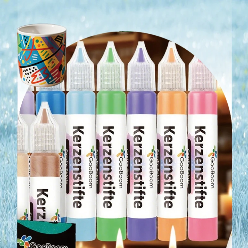 مجموعة طلاء نسيج مكونة من 18 لونًا سعة 15 مل لرسم شمعة نافذة ثلاثية الأبعاد مصنوعة يدويًا للأطفال