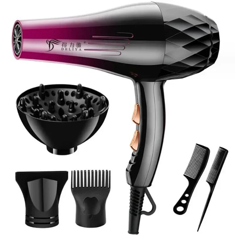 Secador de pelo profesional, 1200W/2200W, engranaje de gran potencia, cepillo secador de pelo para peluquería, herramientas de salón de barbería, ventilador secador de pelo