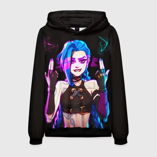 Funny Anime Arcane League Jinx 3d Print Hoodie Men Women Fashion Cartoon Hoodies Women Sweatshirt Boy Coat Tracksuit Men Clothes