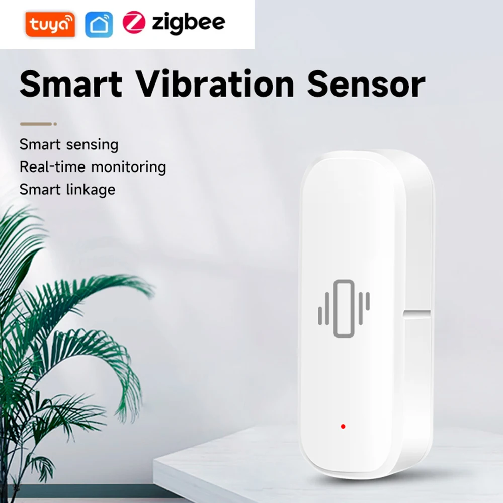 Tuya Zigbee Inteligente Sensor De Vibração, Monitor Em Tempo Real, Alarme De Choque De Movimento, Notificação De Aplicativo, Detecção, Vida Inteligente, Atacado