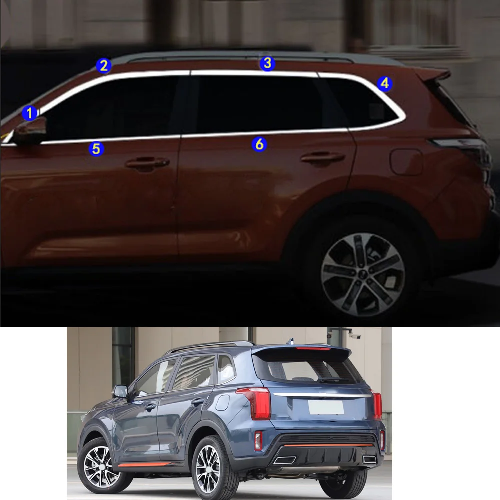 

For KIA Sportage R 2018 2019 2020 2021 Car Sticker Garnish Pillar Window Middle Strip Trim Frame Hoods Parts
