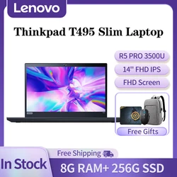 Lenovo Thinkpad T495 Slim Notebook AMD R5 PRO 3500U 8GB 256GB SSD 14 Inch FHD LED Business Laptop