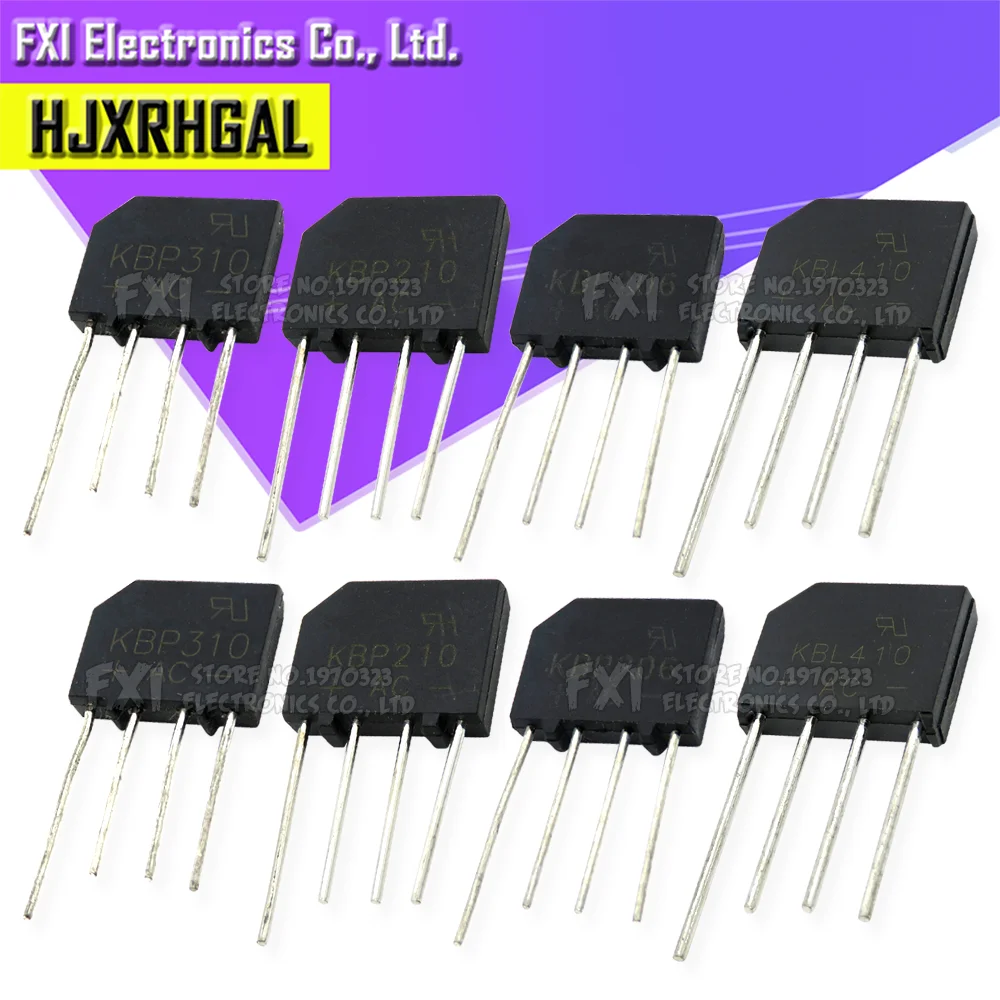 5PCS KBP210 KBP310 KBL406 KBP206 KBL410 KBL608 KBL610 KBU810 KBU1010 KBU1510 bridge rectifier DIP KBU2510