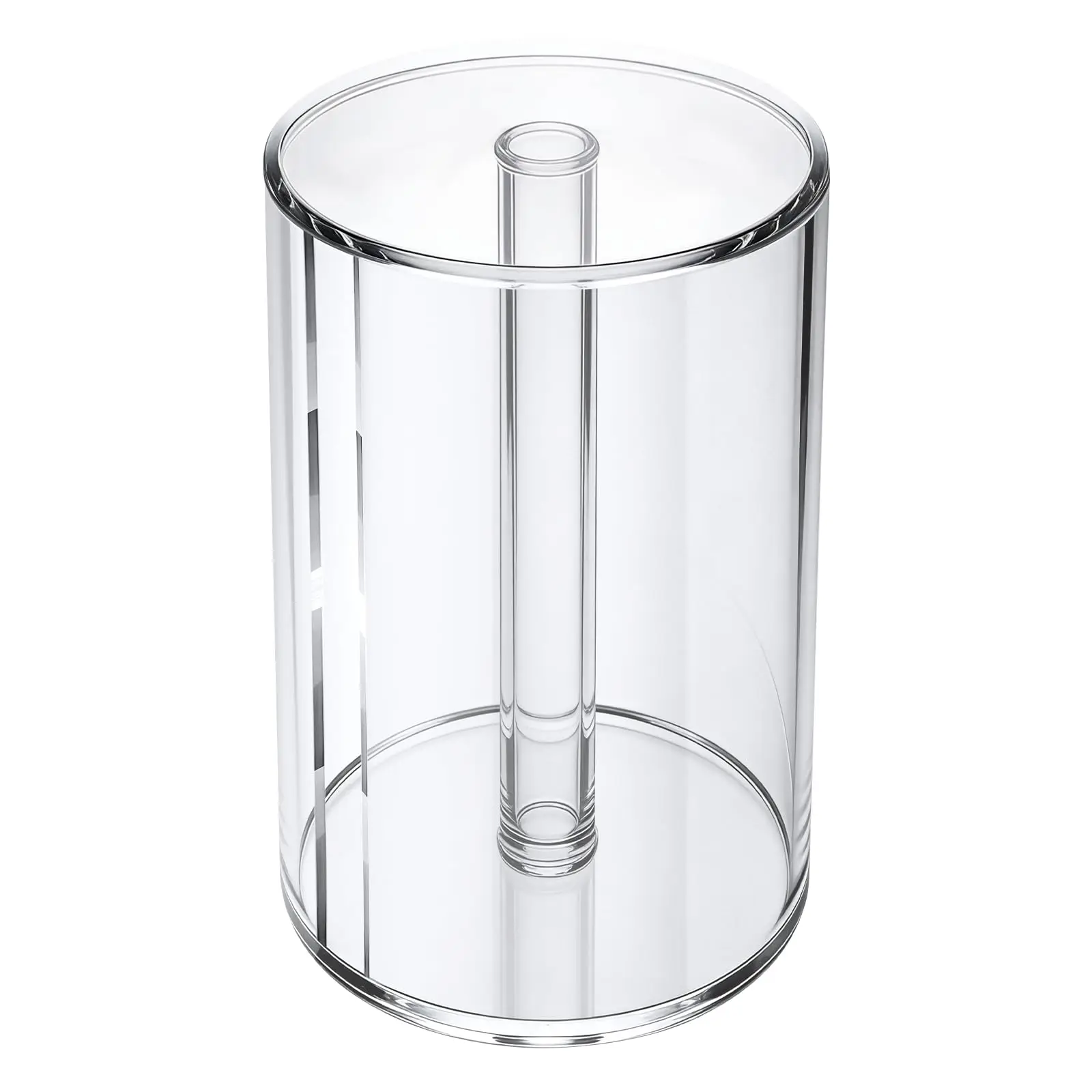 

Clear Acrylic Free Standing Paper Towel Holder Cylinder For Bathroom Kitchen