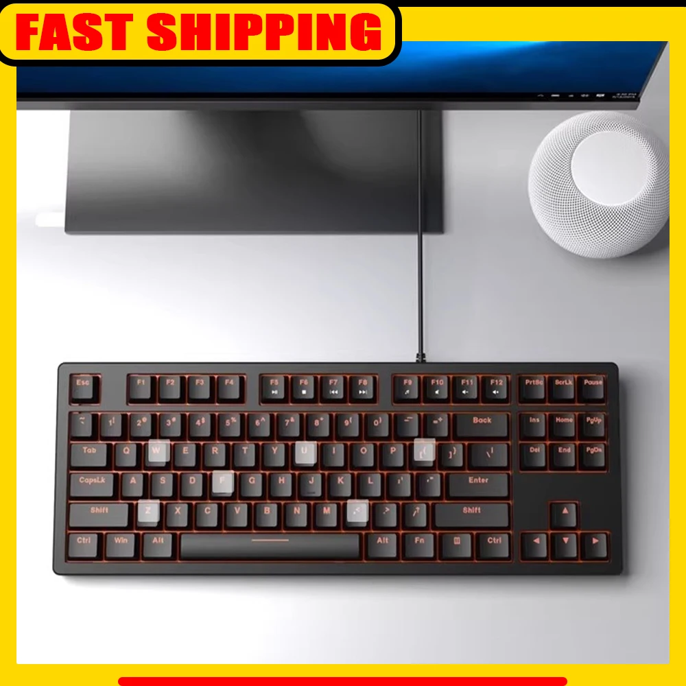 

DAREU New dk100 Wired Keyboard Non Slip Mat Two Color Injection Key Cap Gaming Keyboard Anti Spill For CSGO Pc Accessories Gifts