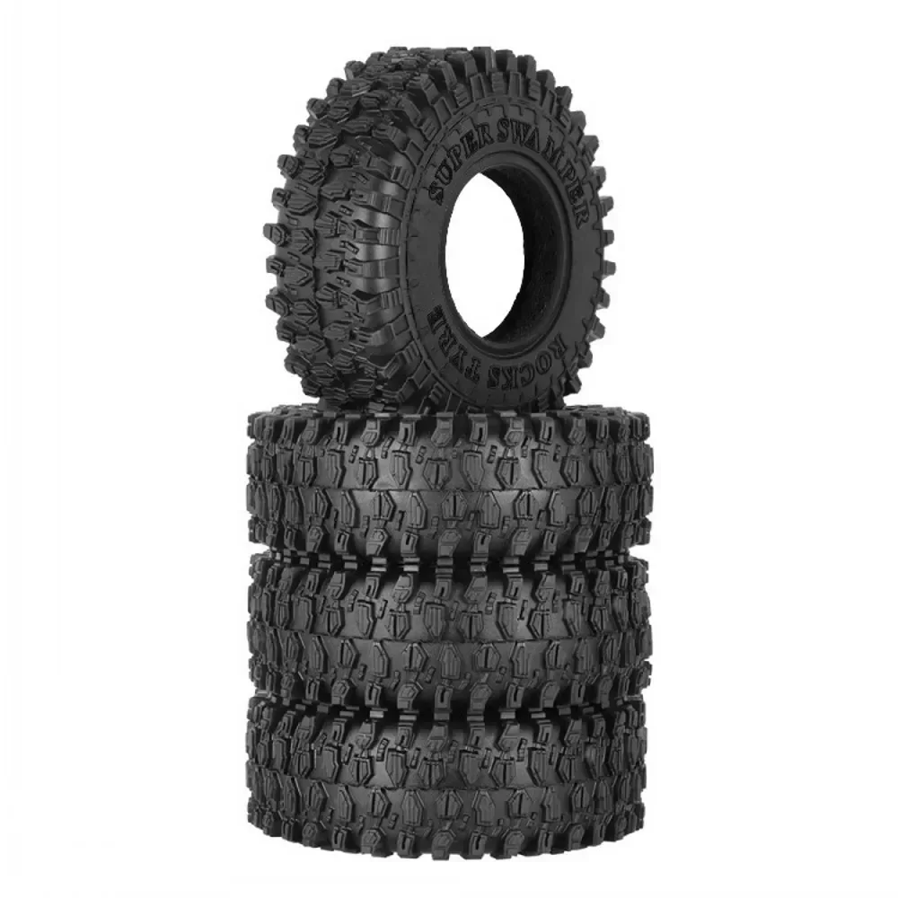 4PCS 52*18mm 1,0 "Weiche Gummi All Terrain Rad Reifen für 1/24 RC Crawler Auto Axial SCX24 90081 AXI00002 Riegel