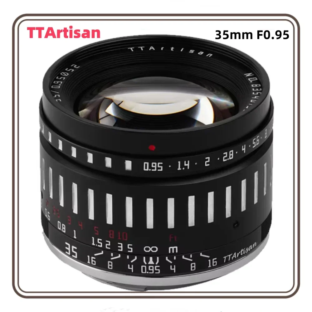 TTArtisan 35mm F0.95 APS-C Large Aperture Manual Focus Mirrorless Cameras Lens for Fuji FX Sony E Canon RF Nikon Z M4/3 Mount