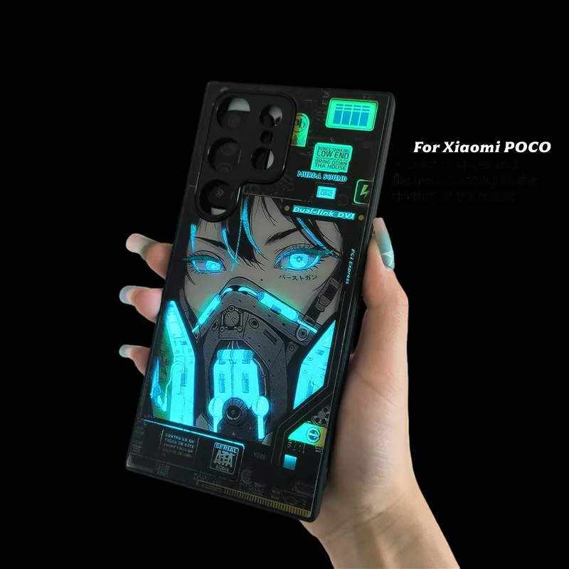 

Anime Girl Call Luminous Phone Case For Xiaomi 15T 14T 13T 12T Pro POCO F8 F7 Ultra F6 F5 M7 Pro Cool LED Lighting Funda Conque