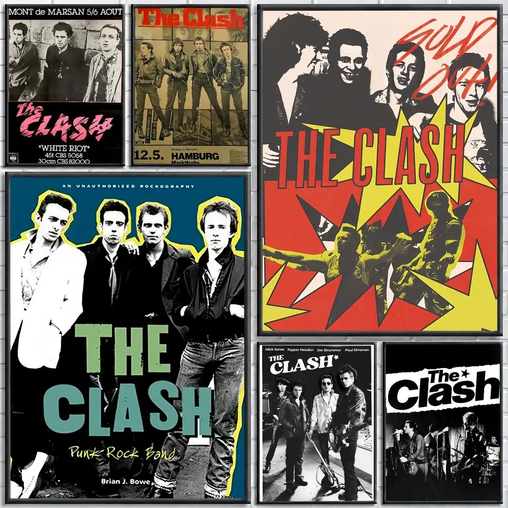Punk Rock The C-Clash Painting Calligraphy Stylish Canvas Poster Wall Art for Bedroom Living Room Study Home Decor Gift