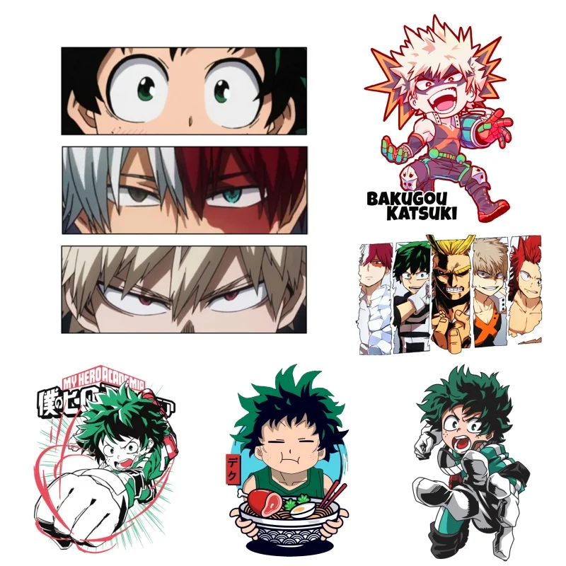 Parches de Anime My Hero Academia para Ropa, Vinilos Termoadhesivos de Transferencia Térmica, Pegatinas DIY para Camisetas, Apliques Termoadhesivos para Mujer