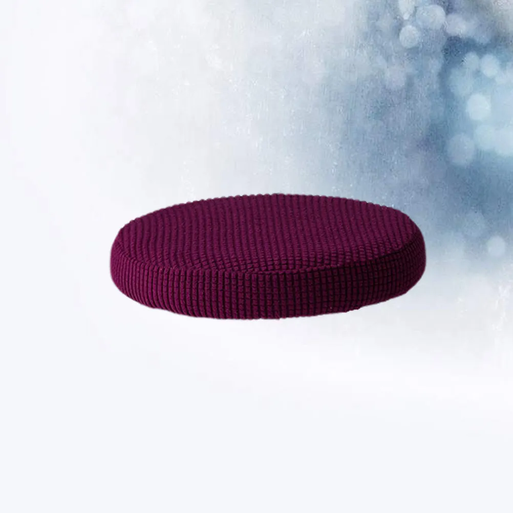 Round Bar Stool Cover Elastic Stretch Removable Seat Protector Dark Purple 30 to 38 cm Hotel Office Party