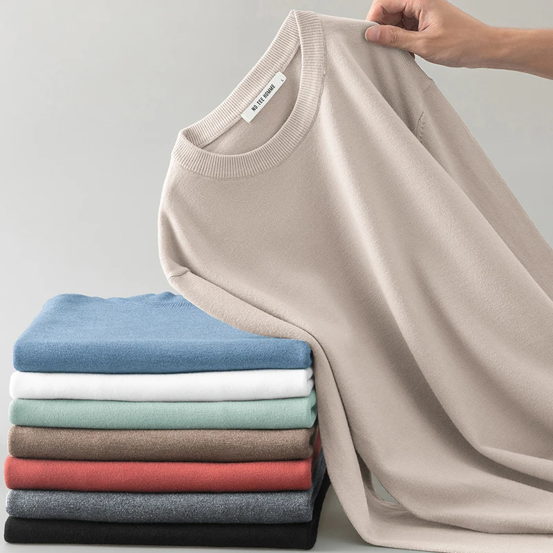 

Мужской круглый вязаный свитер Ne Thiened, однотонный, внутренний, теплый, осенне-зимний, шерстяной, повседневный, дышащий, длинный све