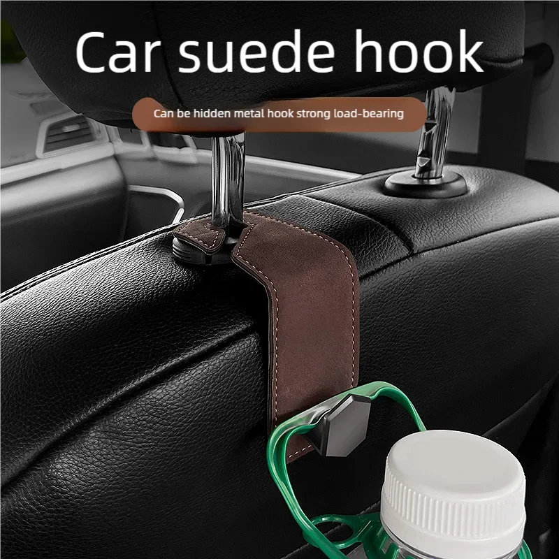 Car Seat Back Hook, Multifunctional Hidden Suede Universal Metal Hook for Car Interior, Small Hook for Rear Seat Storage