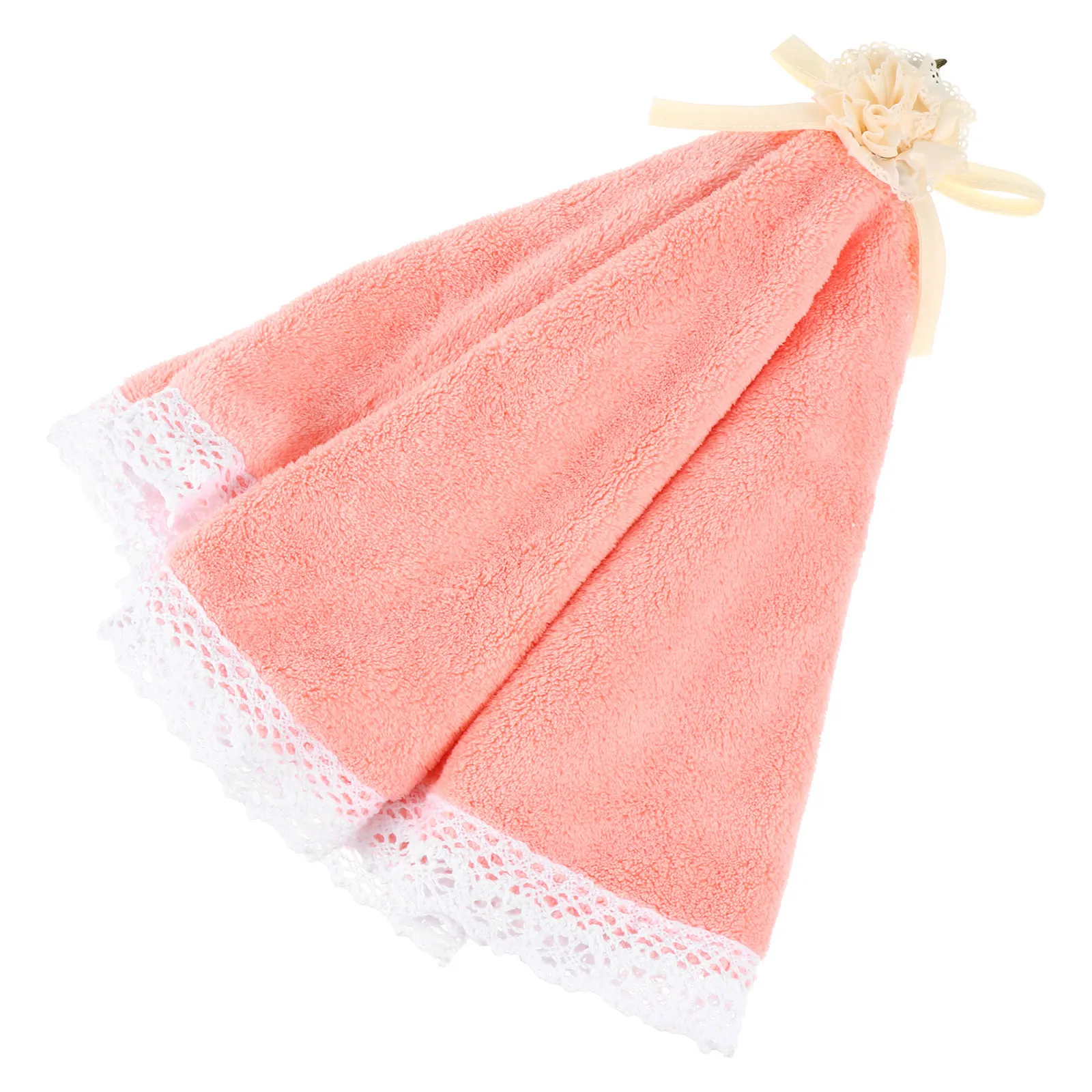 1Pcs Round Hand Towel Coral Fleece Material Extremely Absorbent Rapid Dry Comfortable Skin Safe Hanging Towel for Kitchen Bath