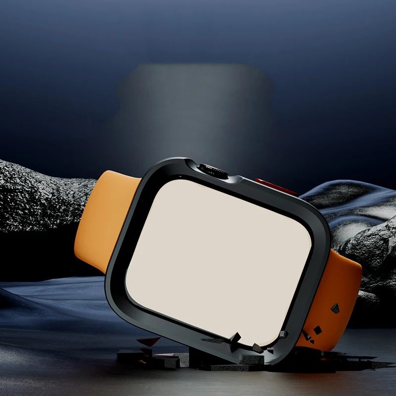 Apple Watch用の頑丈な保護ケース,耐衝撃性,耐衝撃性,合成皮革,iwatchシリーズ9,8,7, 6,5,4,se,40mm, 41mm, 44mm 45mm、49mm