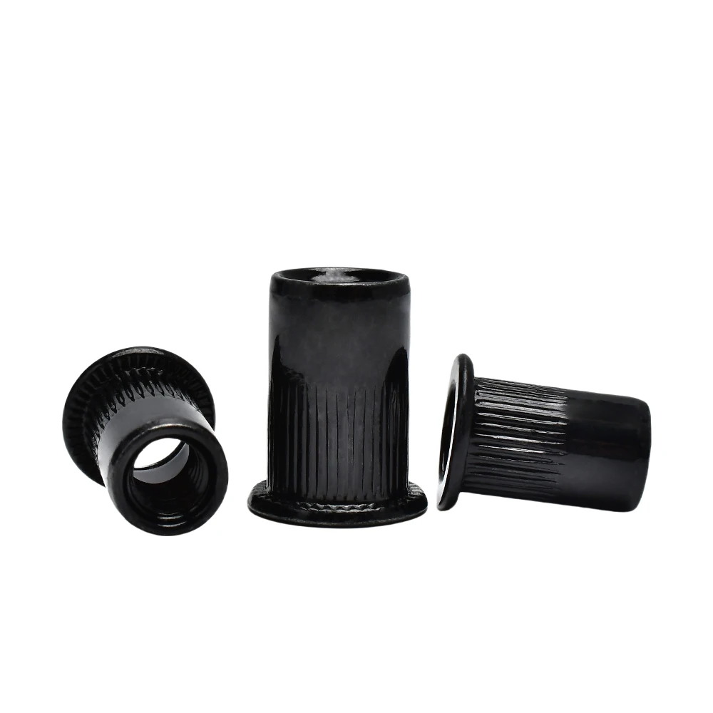 M3 M4 M5 M6 M8 M10 M12 Flat Rivet Nut Metal Panel Lock Insert Rivnut Aluminum Carbon/Stainless Steel Rivets Nuts Metric Threaded
