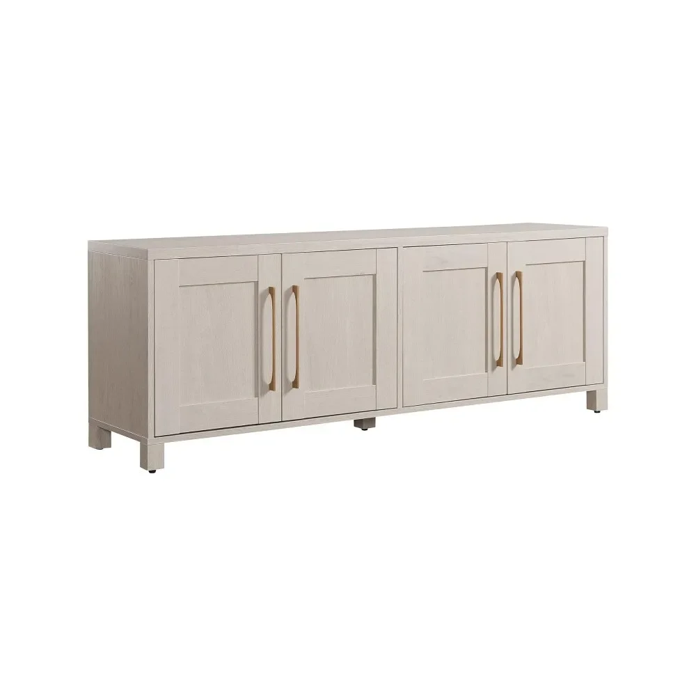 

Rectangular TV Stand for up to 80" in Alder White, for the Living Room TV Stands