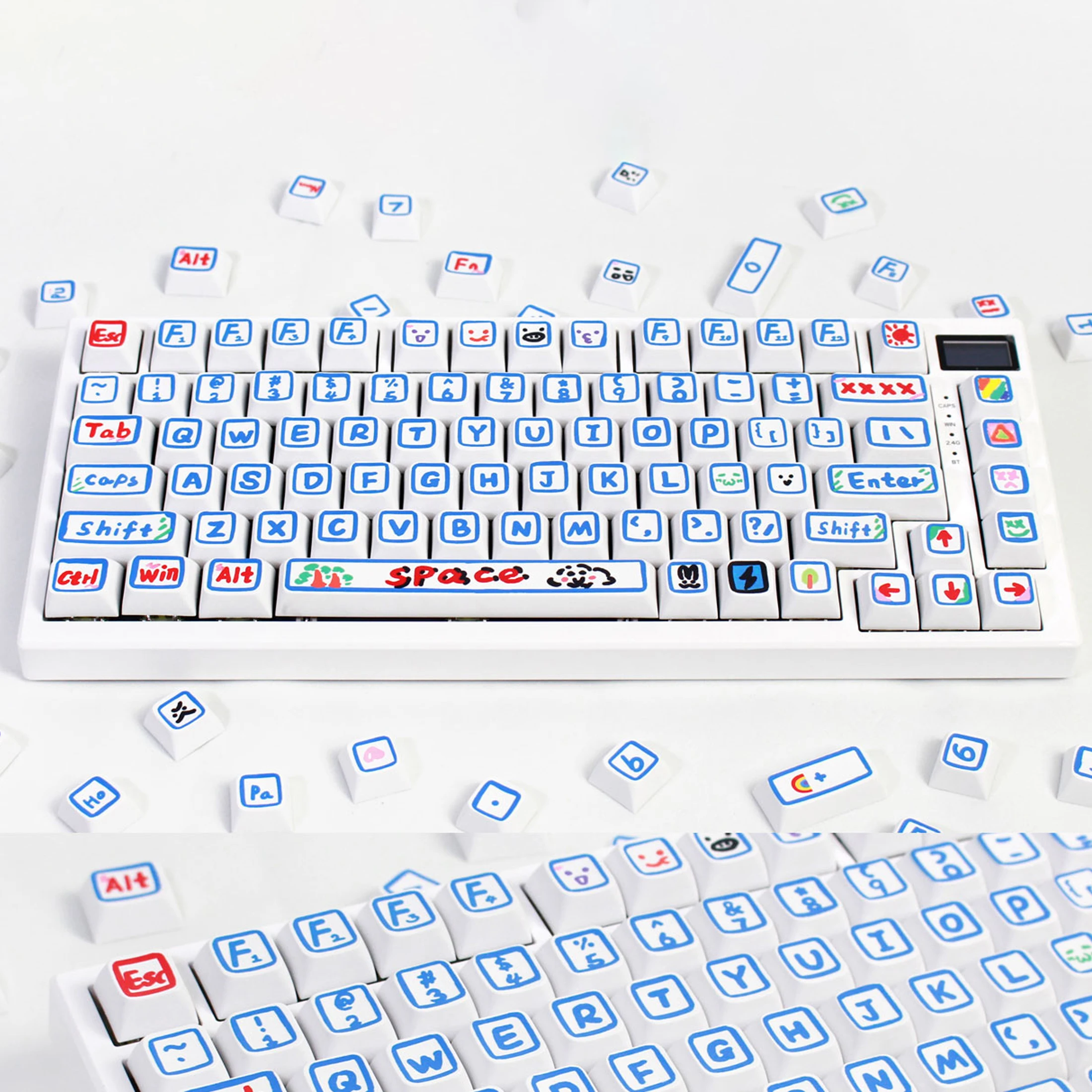 Keycap XDA الملف الشخصي الكتابة على الجدران موضوع Keycap PBT صبغ التسامي مخصص لتقوم بها بنفسك أغطية المفاتيح للألعاب لوحة المفاتيح الميكانيكية MX مفاتيح