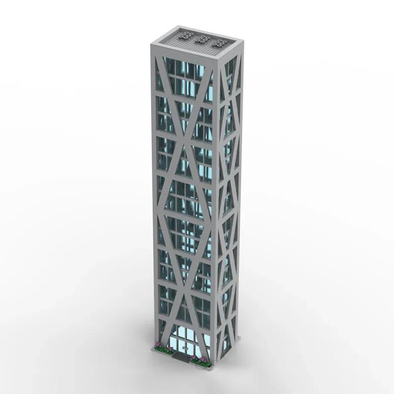 Street View Moc Building Blocks 16-Storey High-Rise Building Model Technology Brick DIY Assembly Construction Holiday Set Toys