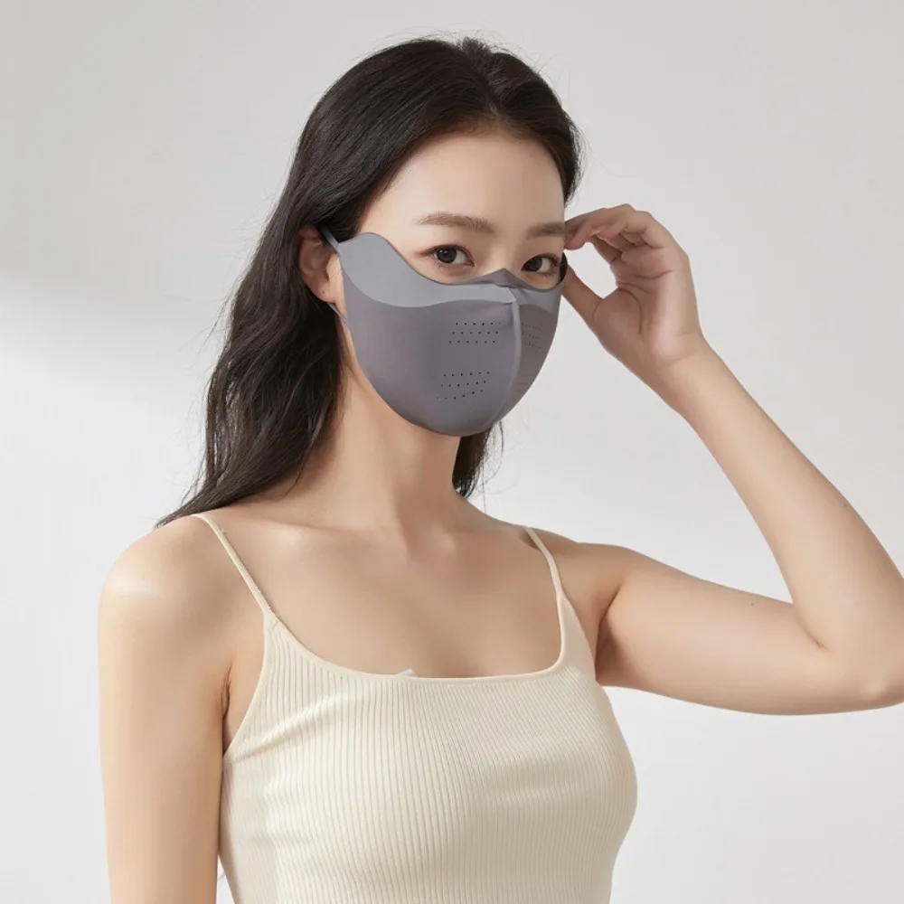 Новая дышащая маска из ледяного шелка, моющаяся анти-УФ-маска для лица для верховой езды, пылезащитная солнцезащитная маска, подарок