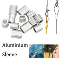 5-500Pcs Aluminium Crimping Loop Sleeve, Aluminum Ferrules Cable Crimp Sleeves for Wire Rope Stopper, Sturdy  Accessories