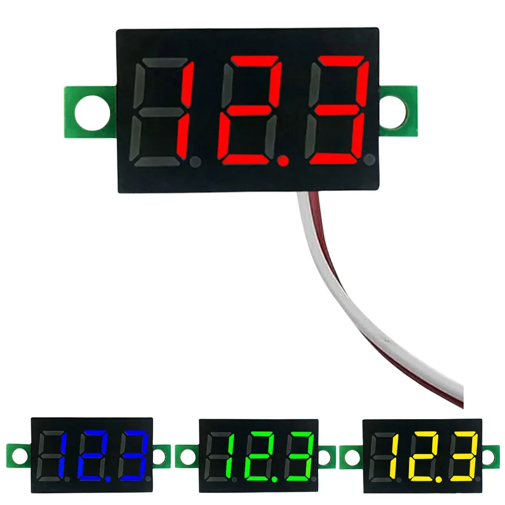 2 Wires Digital Voltmeter LED Screen Meter DC 2.5V-40V Digital Voltage Tester Pressure Measurement Power Voltage Detector Tool