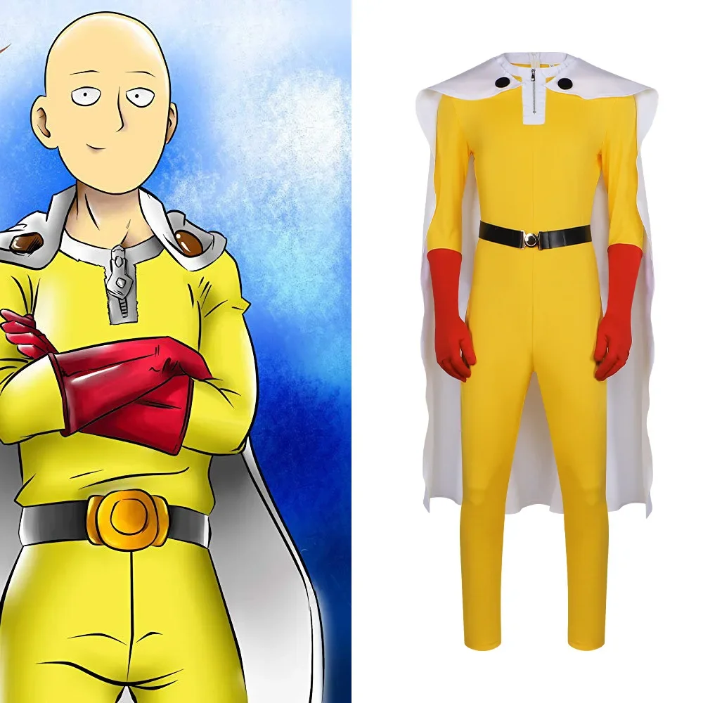 

Ролевая форма One Punch Man Косплей Костюм Сайтама Трехтящий Торнадо Адский дующий снег 2D Аниме Косплей Костюм
