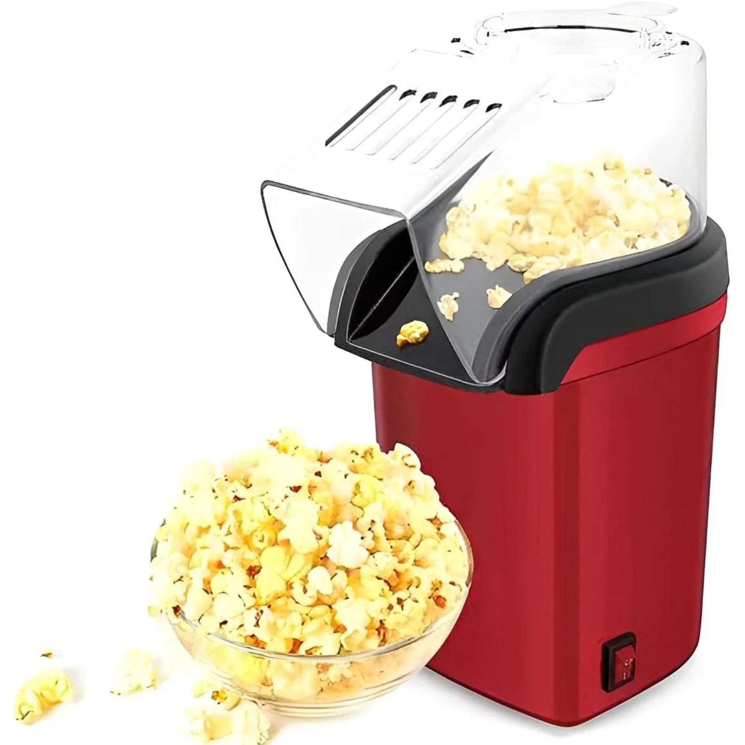 Hot Air Popcorn Popper Machine, Air Popper Popcorn Maker, 1200W  Popcorn Maker, 2 Minute Fast Mini Popcorn Machine with Measurin